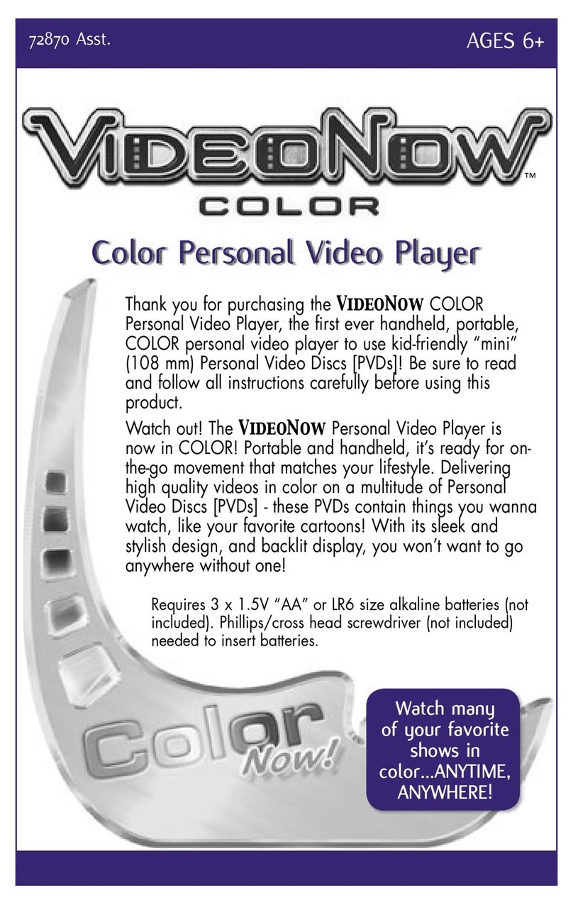 Hasbro Video Now Color Personal Video Player 72870 instruction manual Hasbro Video Now Color Personal Video Player 72870 instruction manual