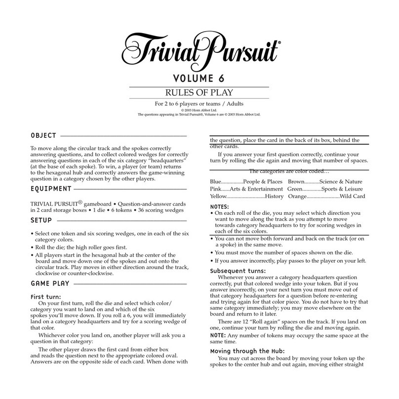 Hasbro Trivial Pursuit 41039 User manual
