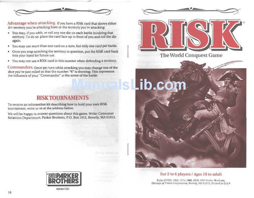 Hasbro The World Conquest Game User manual
