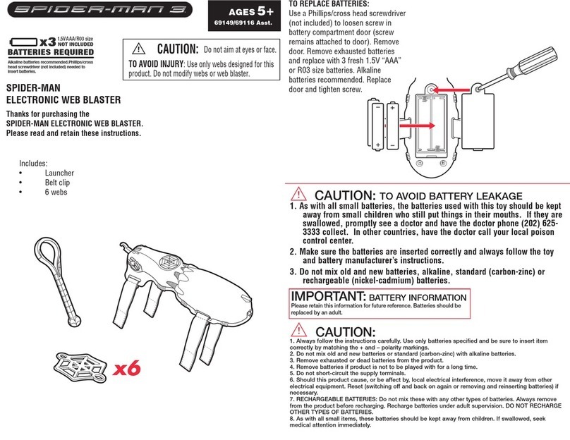 Hasbro Spiderman 3 Electronic Web Blaster 69116 instruction manual