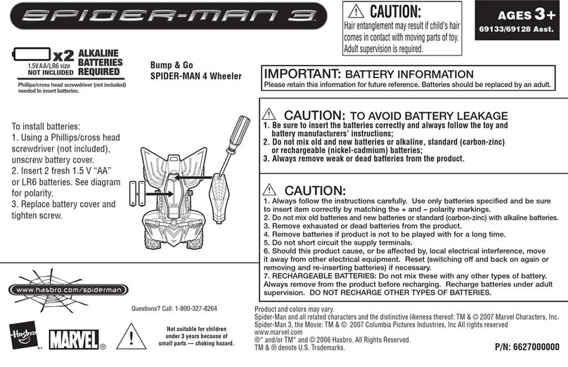 Hasbro Spiderman 3 Bump and Go Spiderman 4 Wheeler... instruction manual