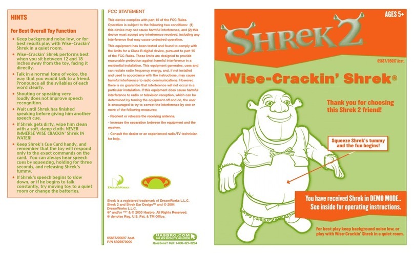 Hasbro Shrek 2 Wise-crackin' Shrek 05667 User manual Hasbro Shrek 2 Wise-crackin' Shrek 05667 User manual