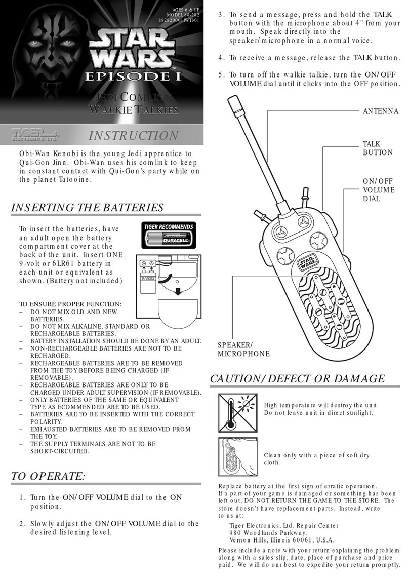 Tiger Electronics Star Wars Game Instruction