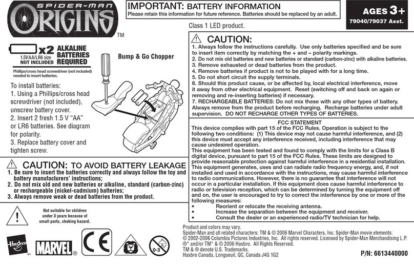 Hasbro Spiderman Origins Bump and Go Chopper 79037 User manual