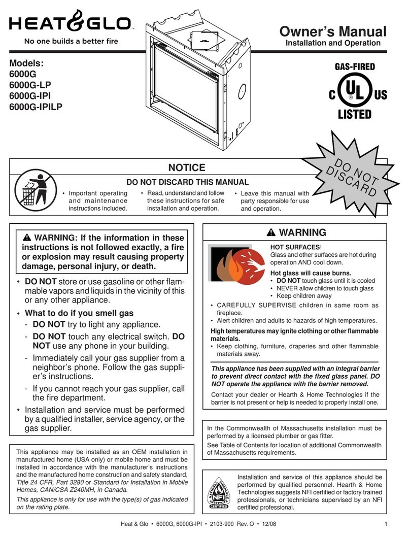 Heat & Glo 6000G-IPI User manual