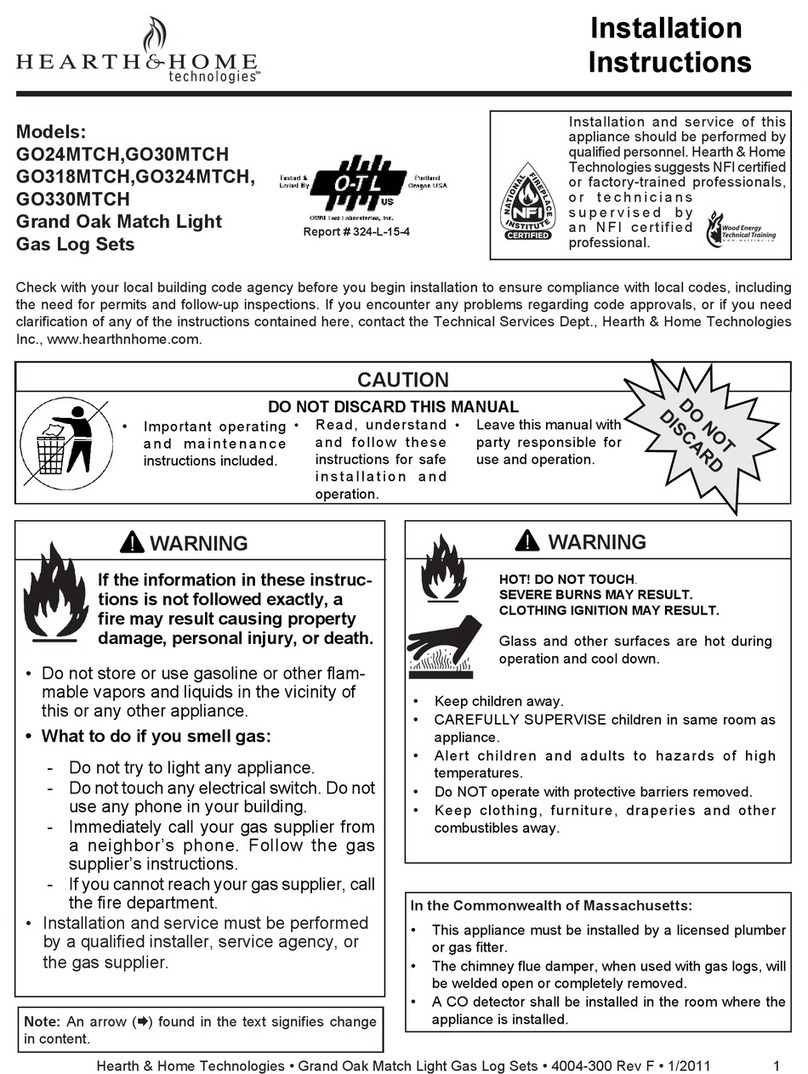 Hearth and Home Technologies GO318MTCH installation instructions Hearth and Home Technologies GO318MTCH installation instructions
