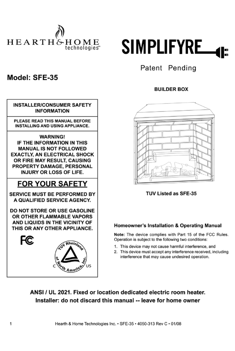 Hearth and Home Technologies Simplifyre SFE-35 Mounting instructions Hearth and Home Technologies Simplifyre SFE-35 Mounting instructions