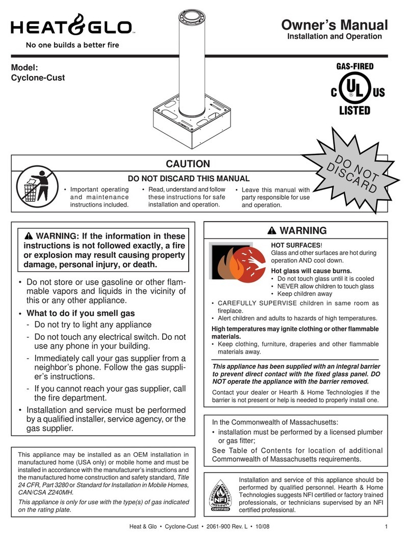 Heat & Glo Cyclone-Cust owner's manual