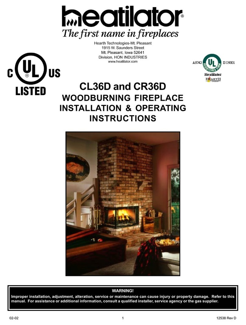 Heatilator CL36D Installation & operating instructions