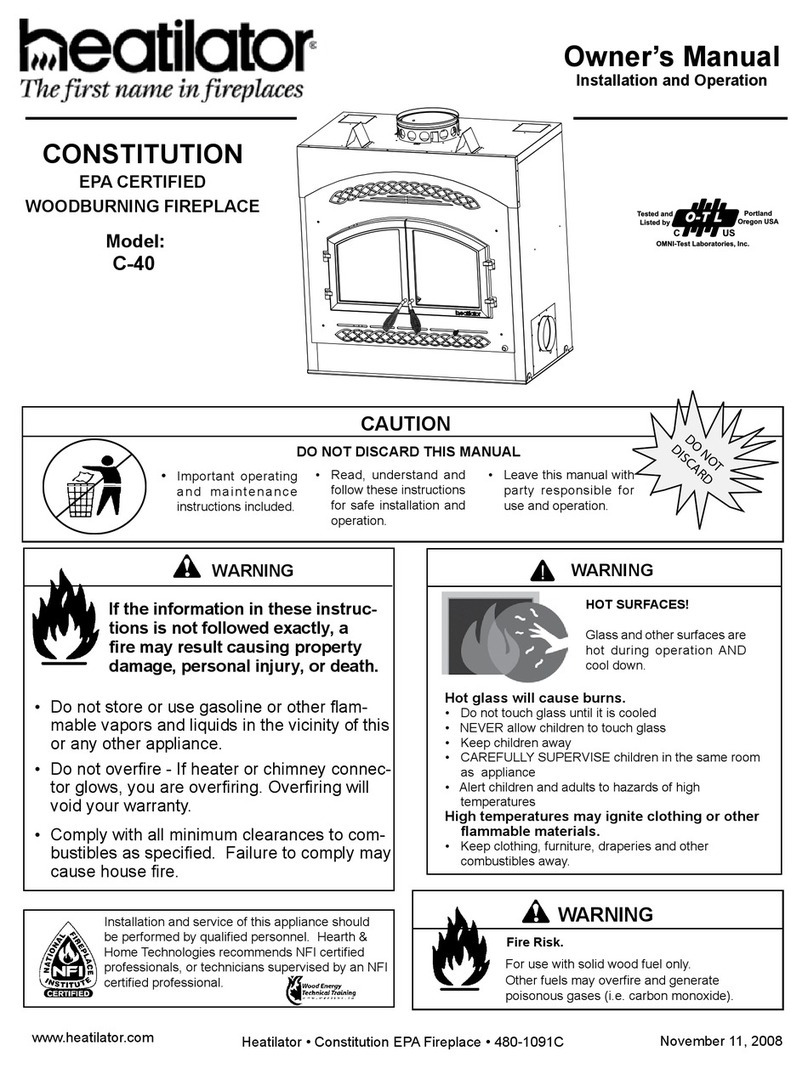 Heatilator CONSTITUTION C-40 User manual Heatilator CONSTITUTION C-40 User manual