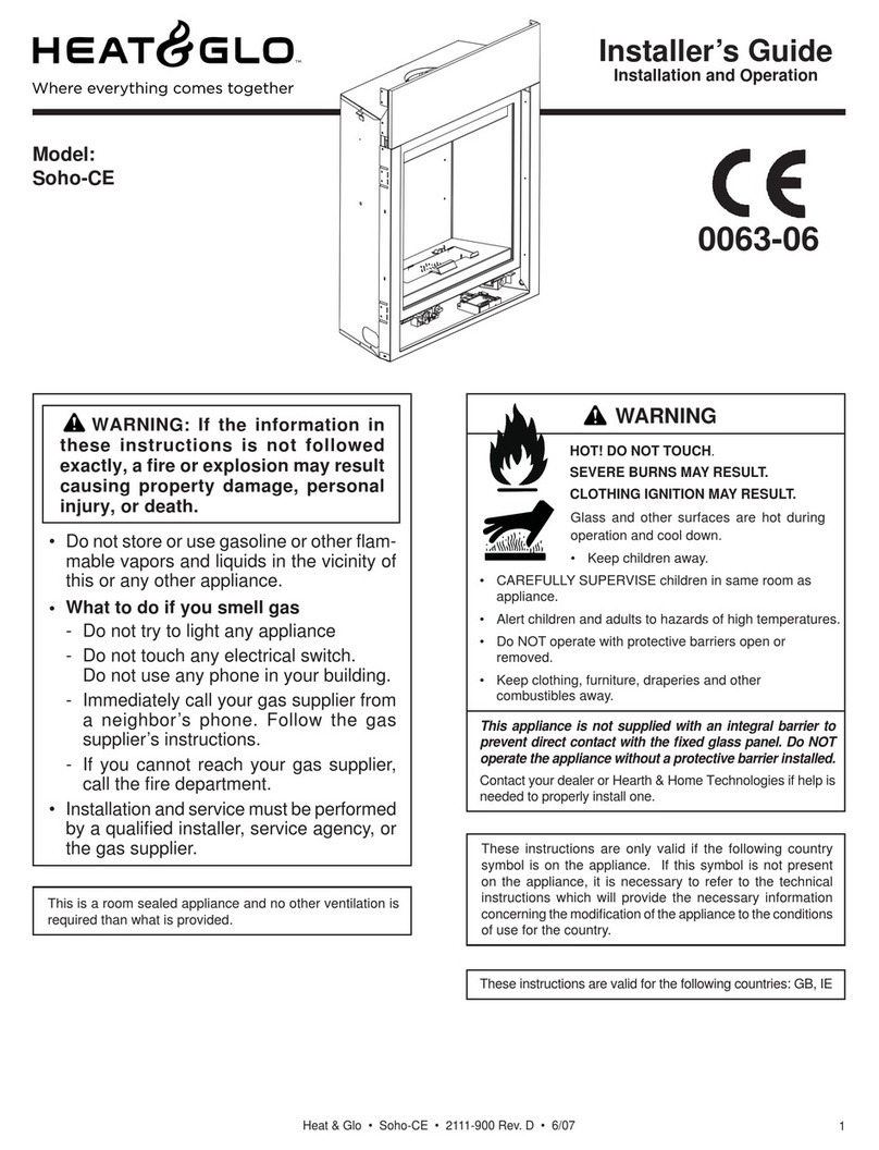Heat & Glo Balanced Flue Gas Fireplace SOHO-CE Installer's guide