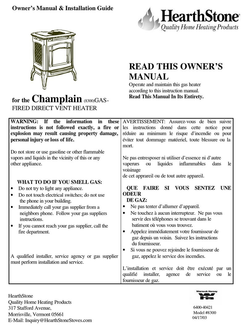 HearthStone Champlain 8300 Owner's manual and installation guide