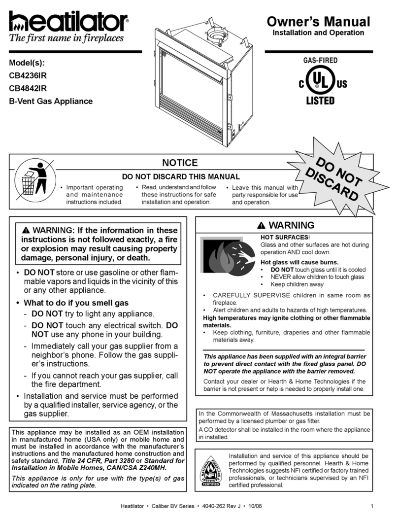 Heatilator CB4236IR owner's manual