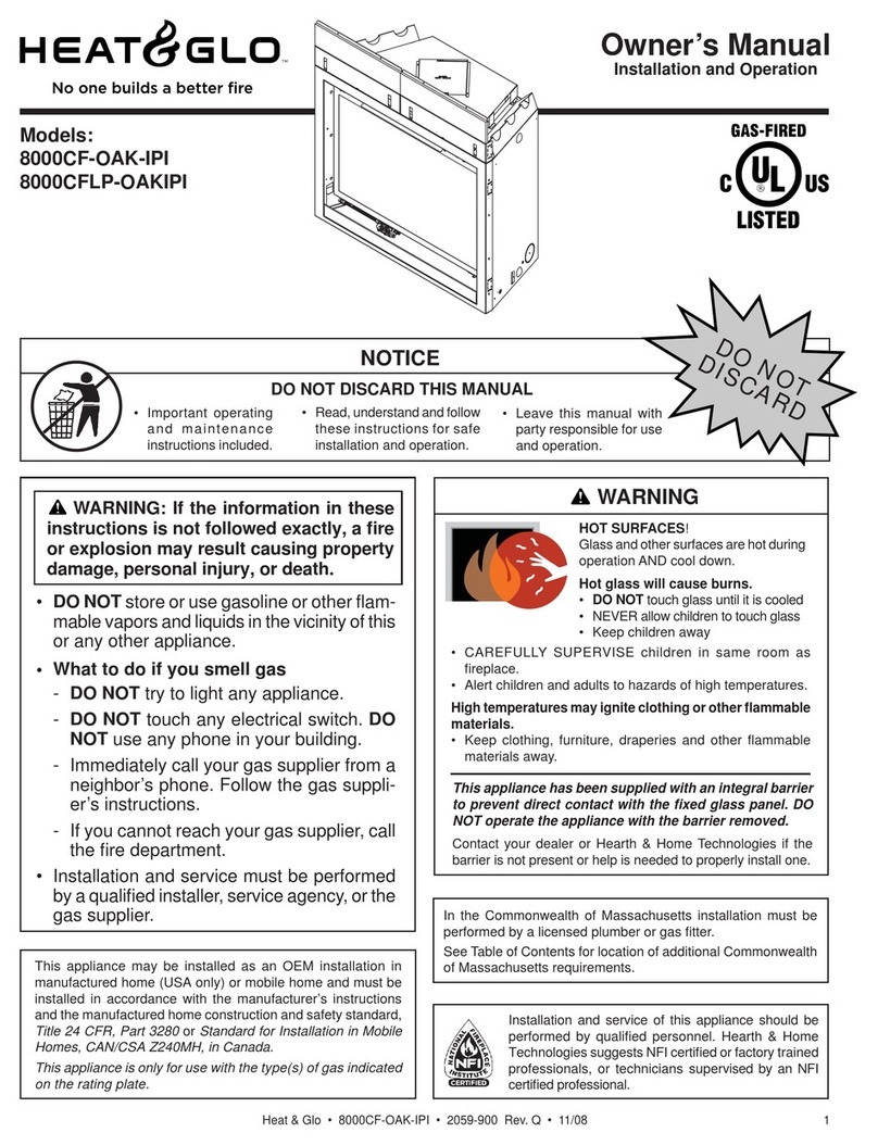 Heat & Glo 8000CF-OAK-IPI User manual Heat & Glo 8000CF-OAK-IPI User manual