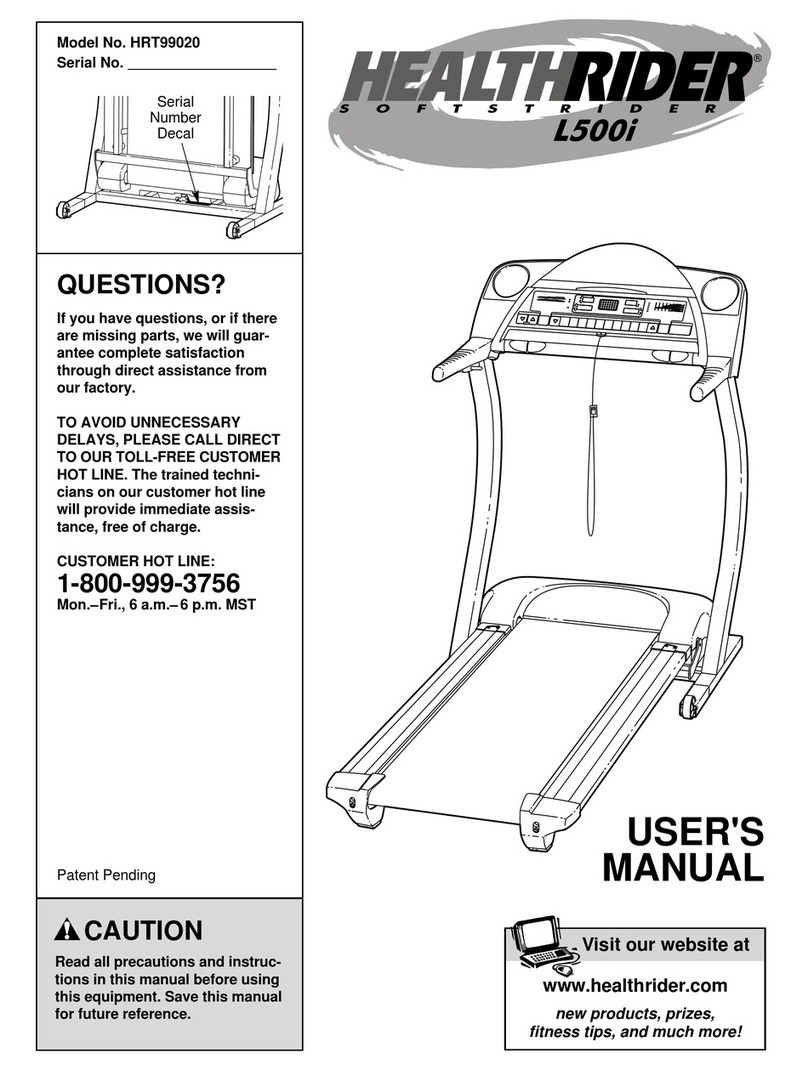 HEALTH RIDER SoftStrider HRT99020 User manual