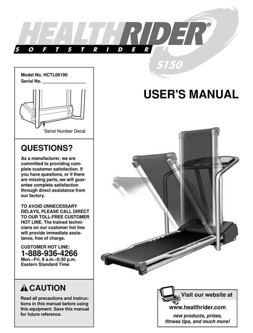 HEALTH RIDER SoftStrider HCTL06190 user manual