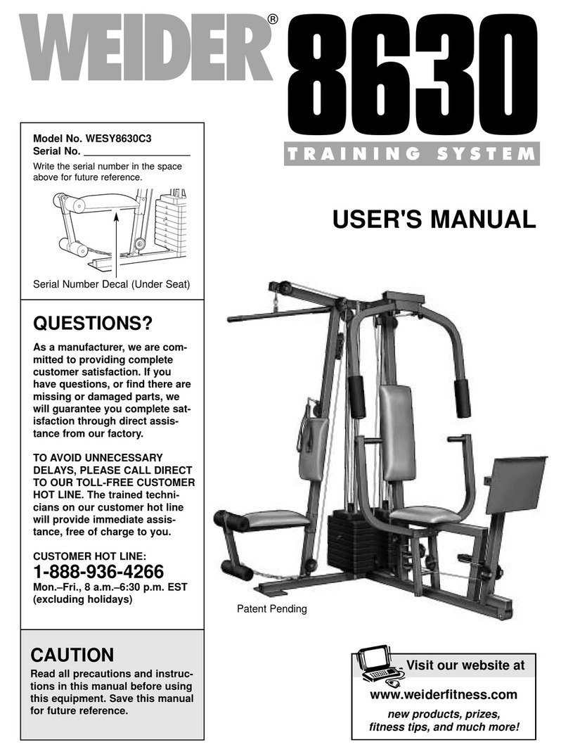 Weider WESY8630C3 user manual