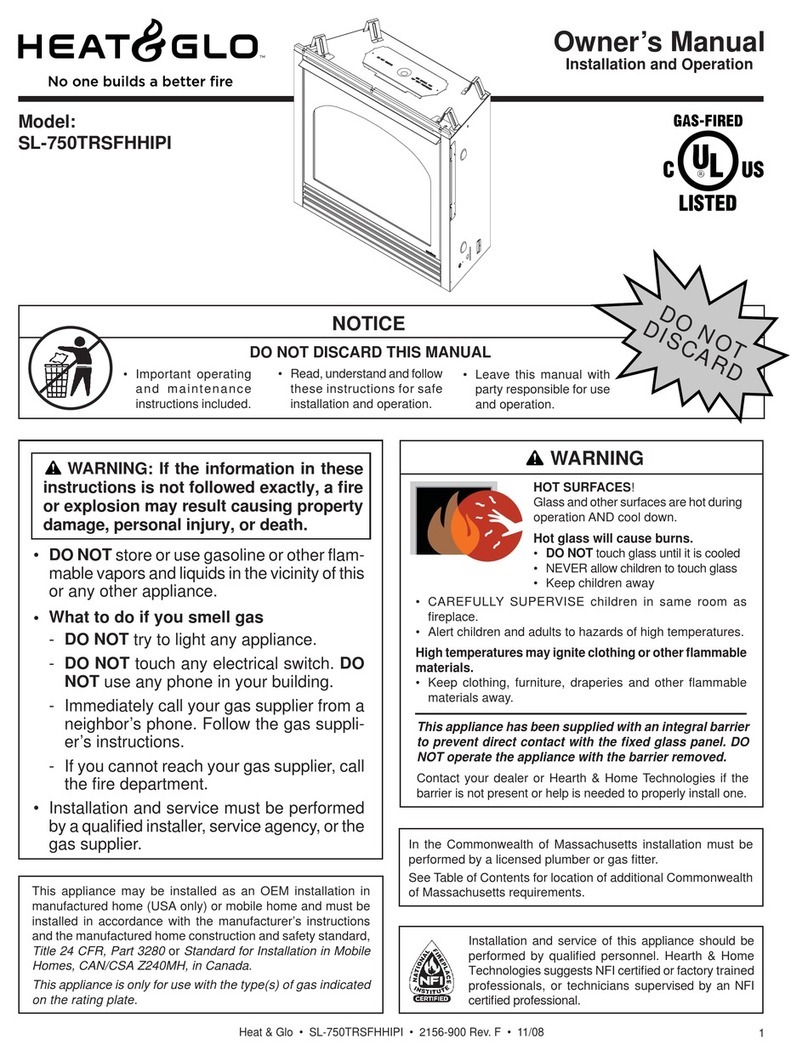 Heat & Glo SL-750TRSFHHIPI owner's manual