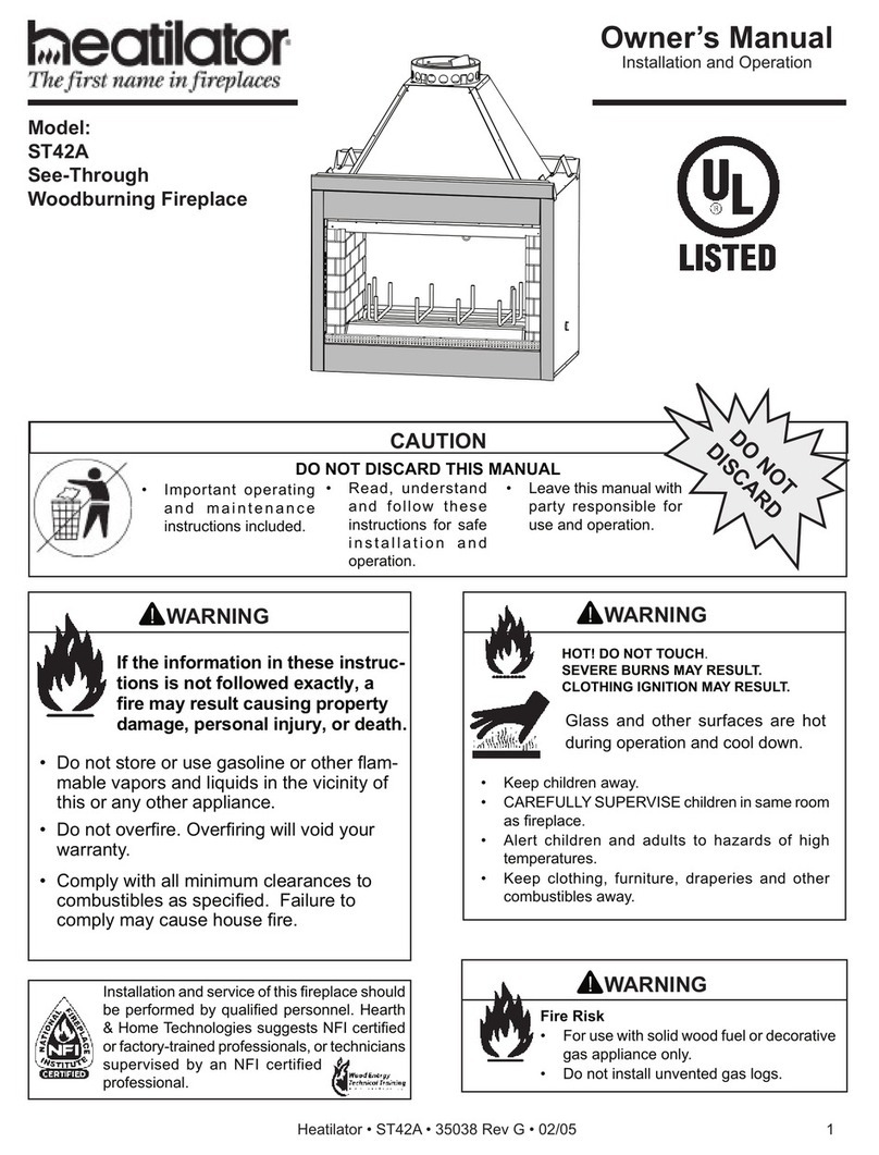 Heatilator ST42A User manual