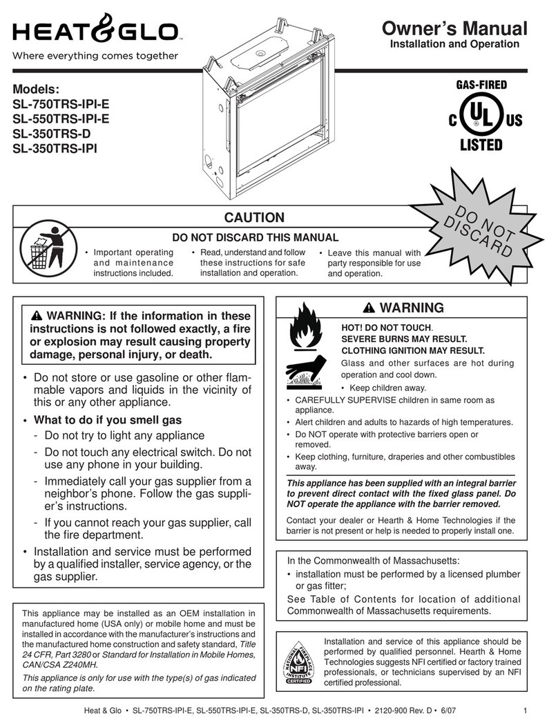 Heat & Glo SL-350TRS-D User manual