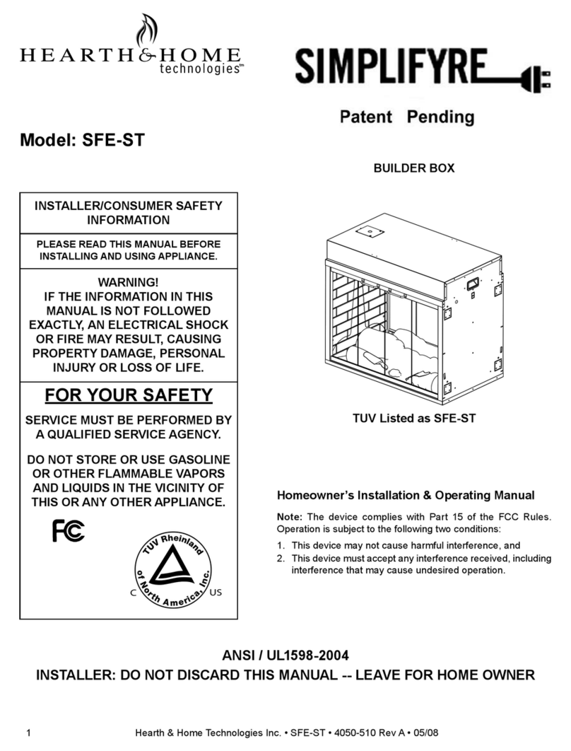 Hearth & Home Simplifyre SFE-ST Mounting instructions
