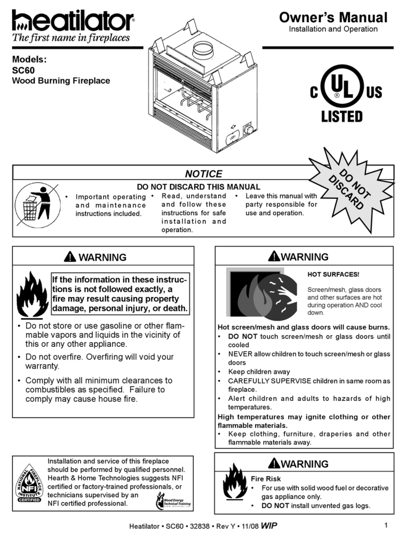 Heatilator SC60 owner's manual Heatilator SC60 owner's manual