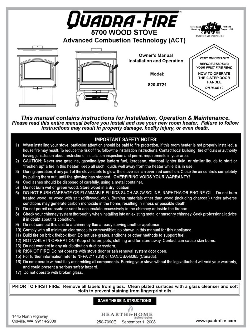 Quadra-Fire 820-0721 owner's manual