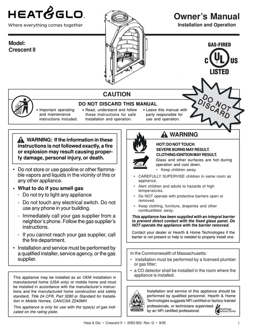 Heat & Glo Crescent II User manual Heat & Glo Crescent II User manual