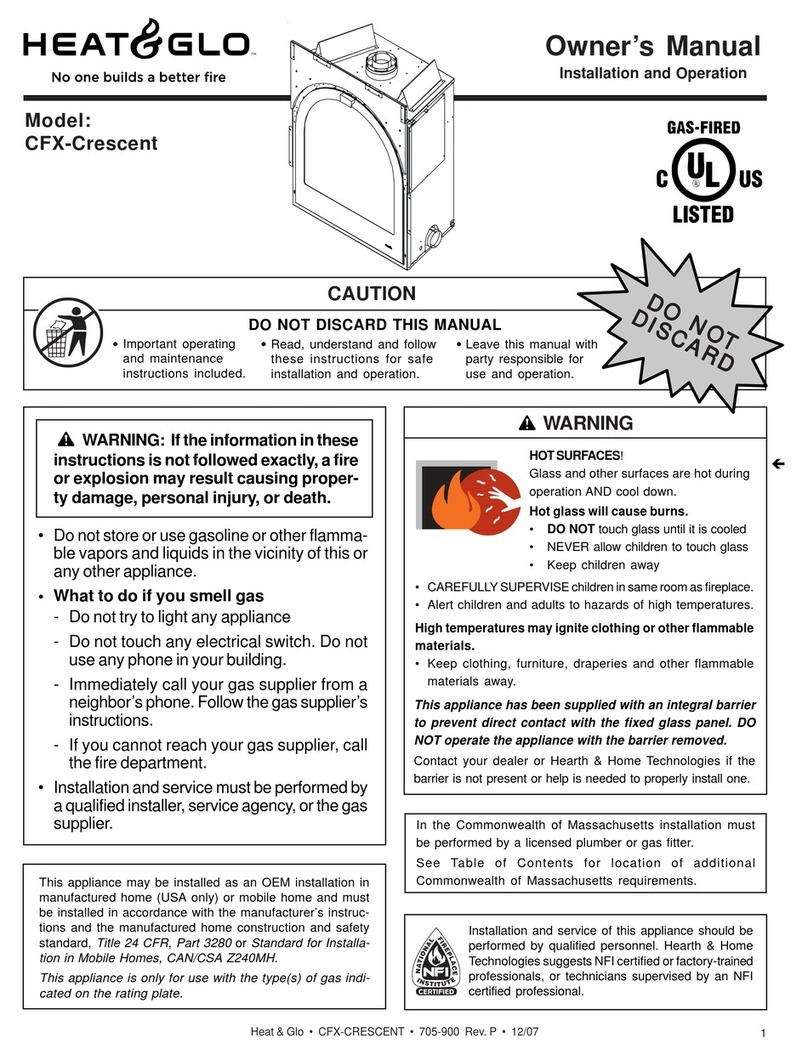Heat & Glo CFX-CRESCENT owner's manual