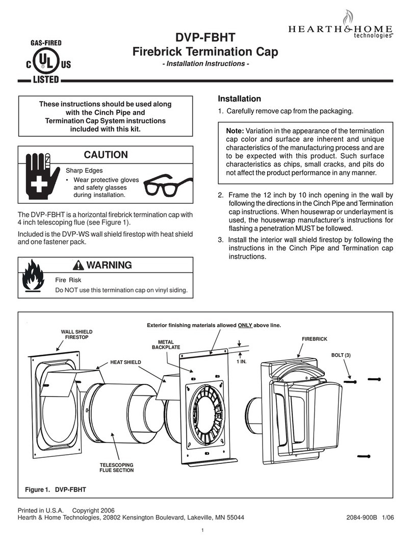 Hearth & Home Firebrick Termination Cap DVP-FBHT User manual Hearth & Home Firebrick Termination Cap DVP-FBHT User manual