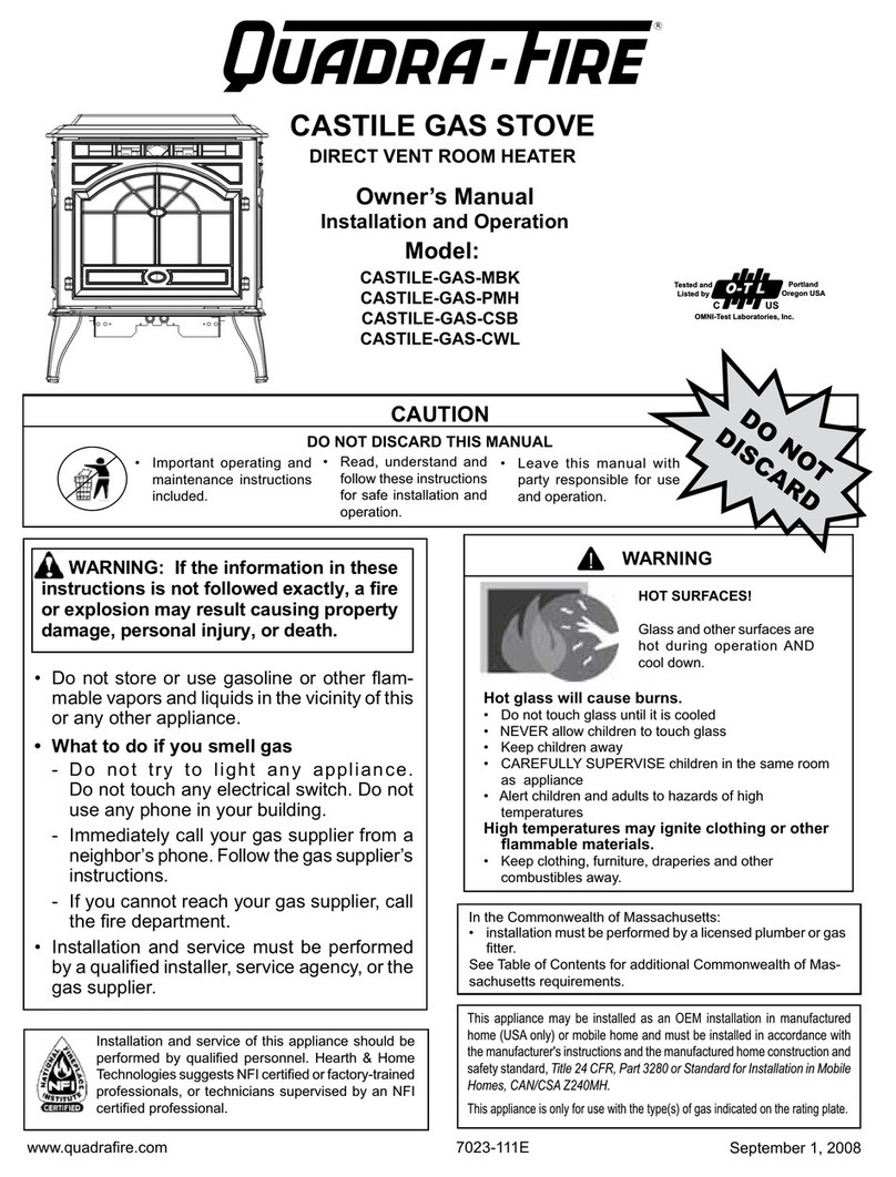 Quadra-Fire Direct Room CASTILE-GAS-CSB owner's manual
