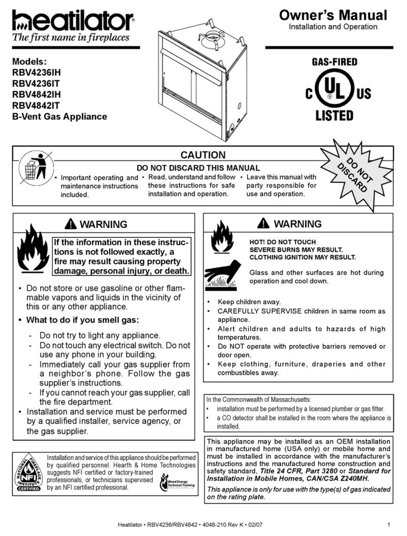 Heatilator RBV4236IH owner's manual