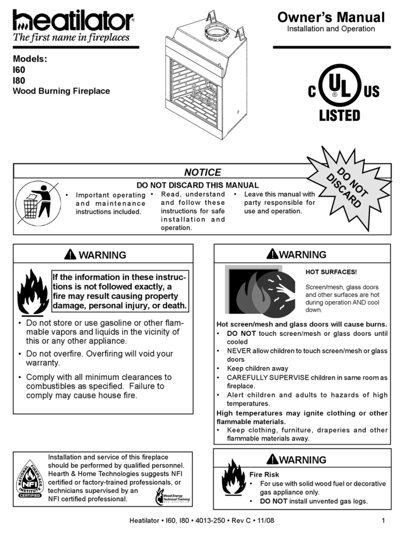 Heatilator I60 User manual