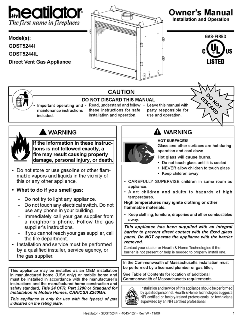 Heatilator GDST5244I User manual
