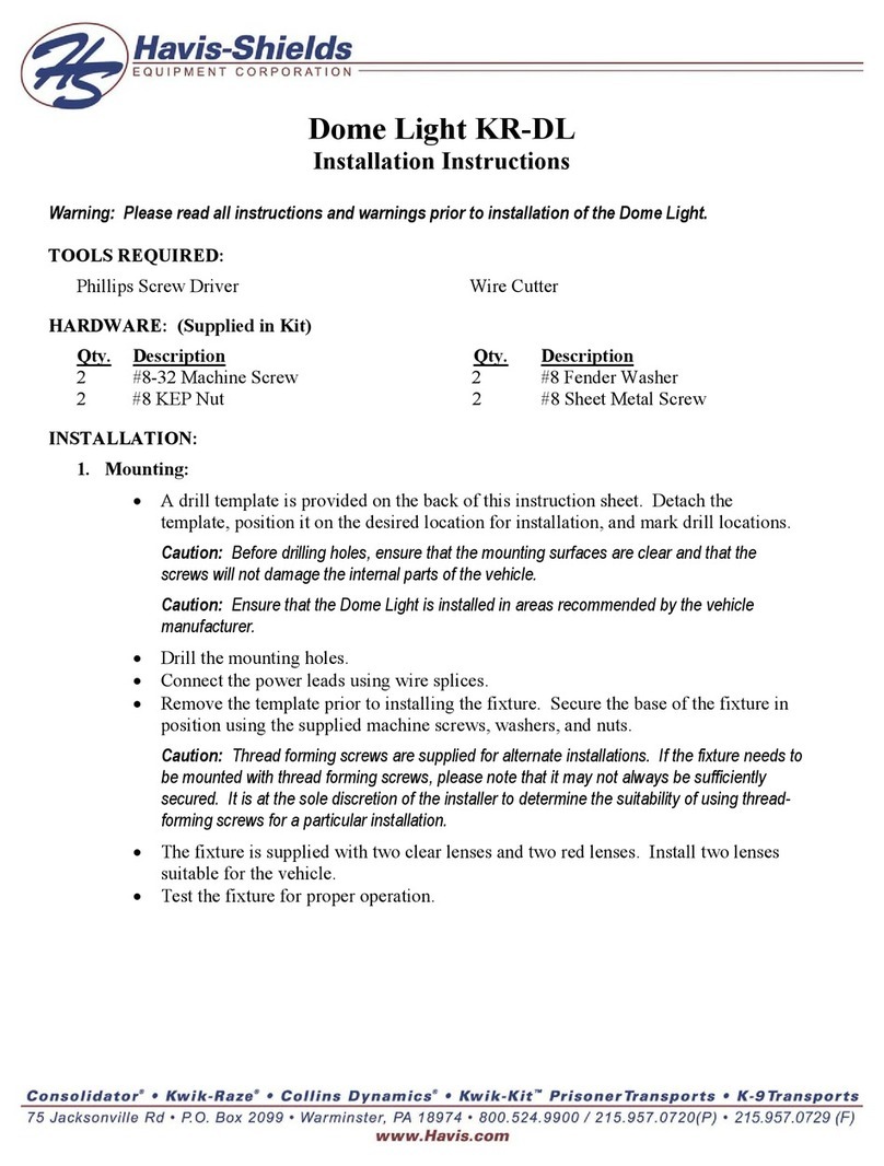 Havis-Shields Dome Light KR-DL installation instructions
