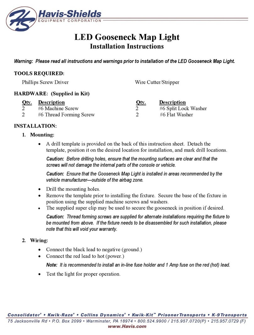 Havis-Shields LED Gooseneck Map Light installation instructions