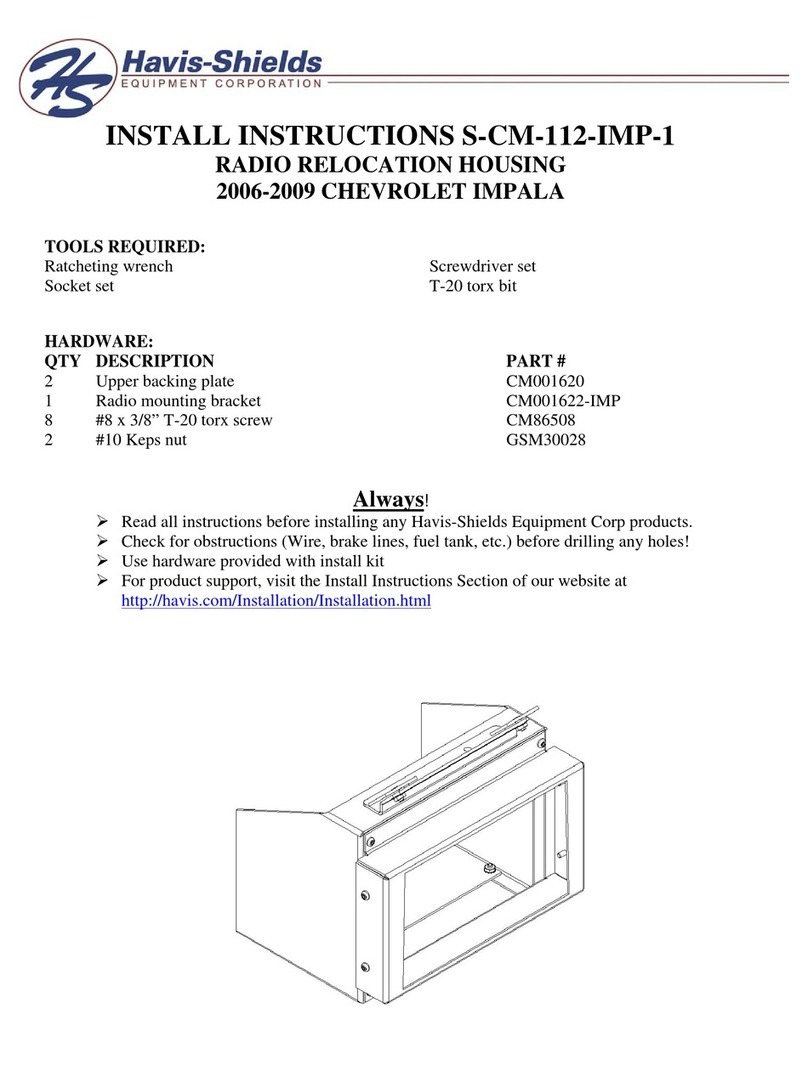 Havis-Shields Radio Relocation Housing S-CM-112-IMP-1 Configuration guide