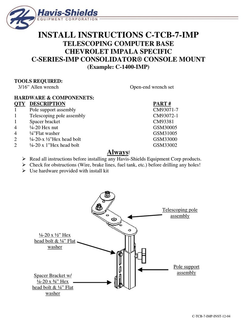 Havis-Shields Telescoping Computer Base C-TCB-7-IMP Install instructions Havis-Shields Telescoping Computer Base C-TCB-7-IMP Install instructions