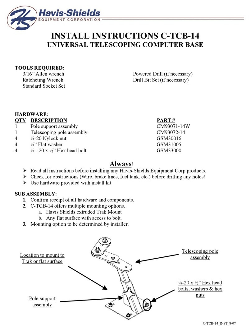 Havis-Shields Universal Telescoping Computer Base C-TCB-14 Configuration guide Havis-Shields Universal Telescoping Computer Base C-TCB-14 Configuration guide