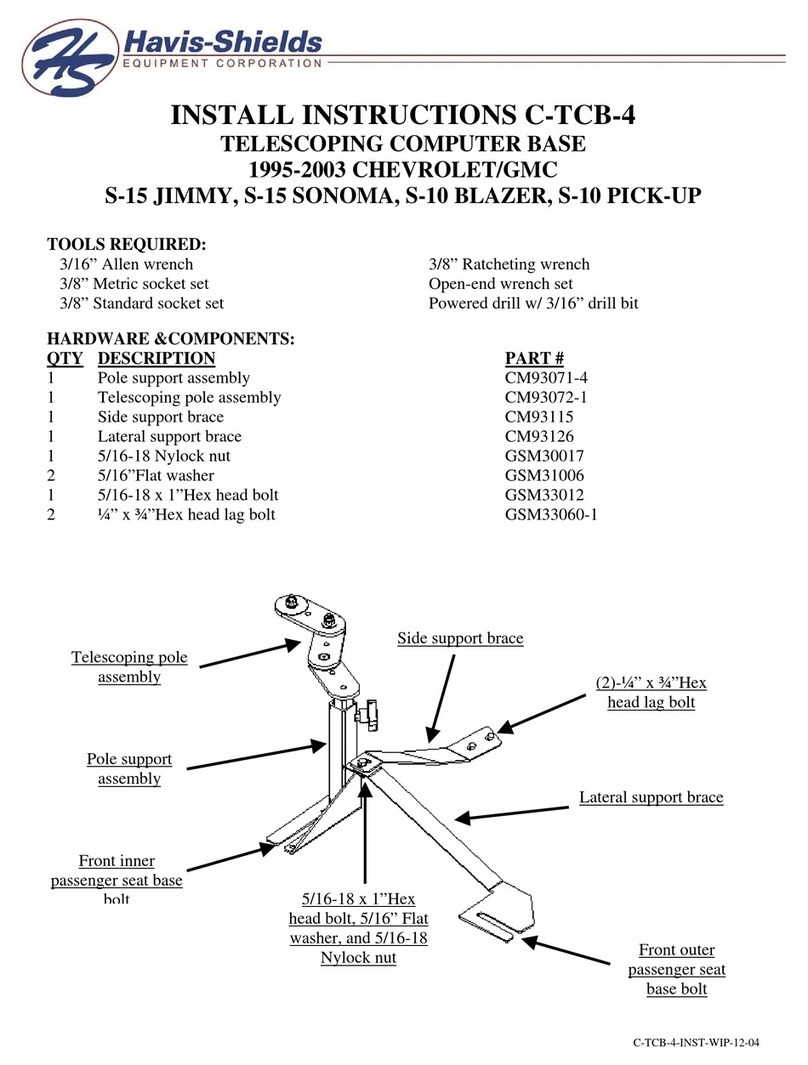 Havis-Shields Telescoping Computer Base C-TCB-4 Install instructions