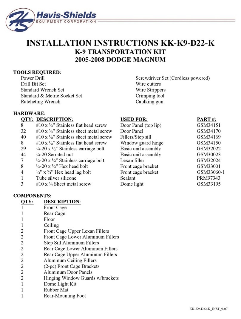 Havis-Shields KK-K9-D22-K installation instructions