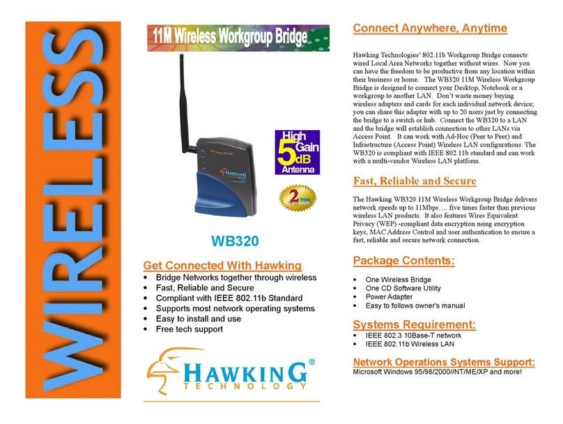Hawking WB320 Specification sheet