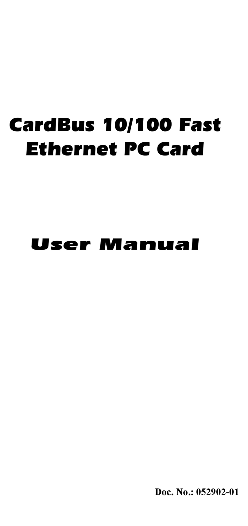 Hawking CardBus 10/100 Fast Ethernet PC Card user manual Hawking CardBus 10/100 Fast Ethernet PC Card user manual