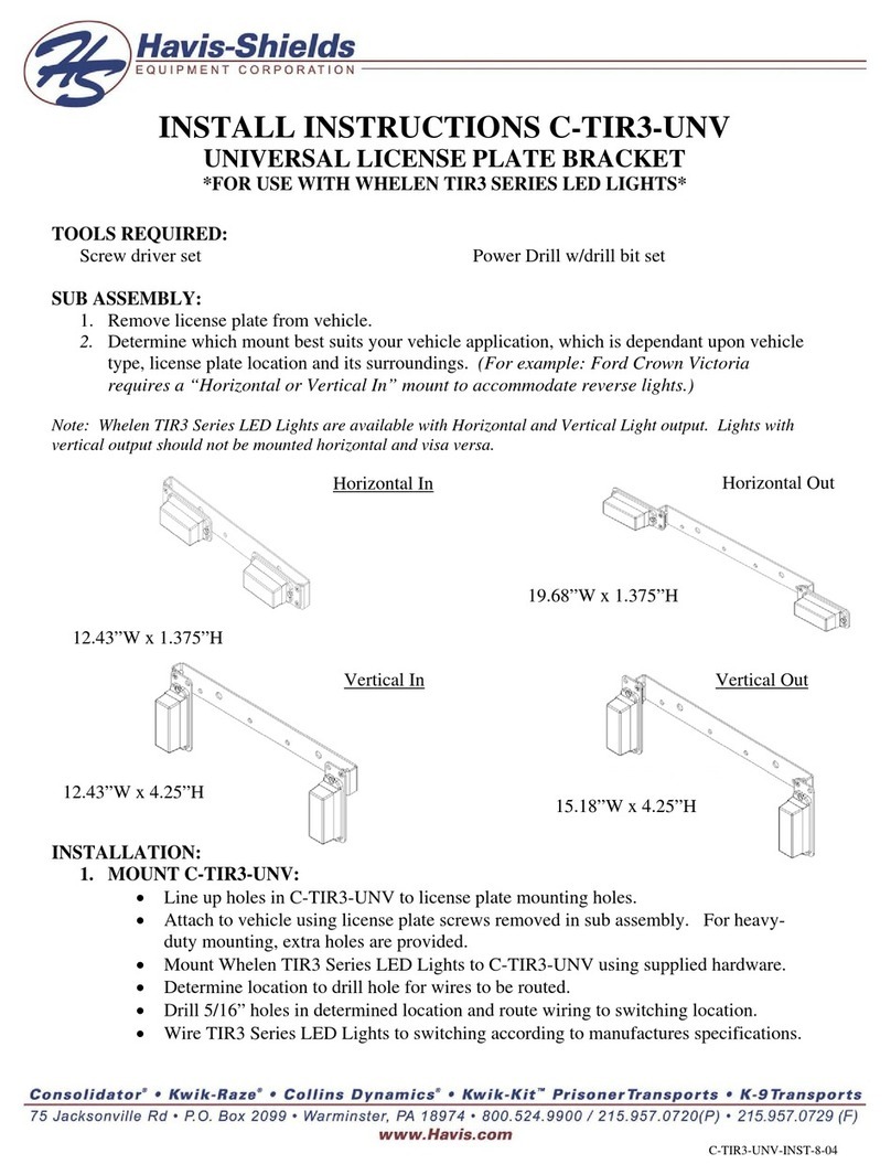 Havis-Shields Universal License Plate Bracket C-TIR3-UNV Install instructions