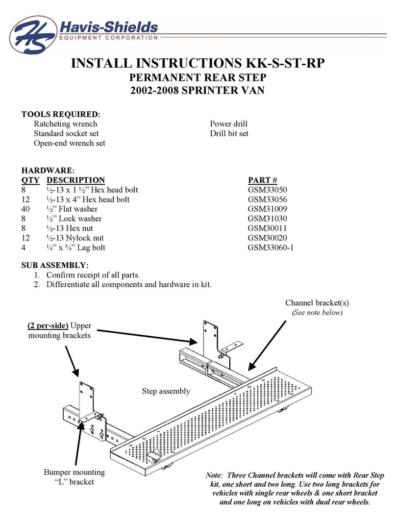 Havis-Shields Van Permanent Rear Step KK-S-ST-RP Install instructions