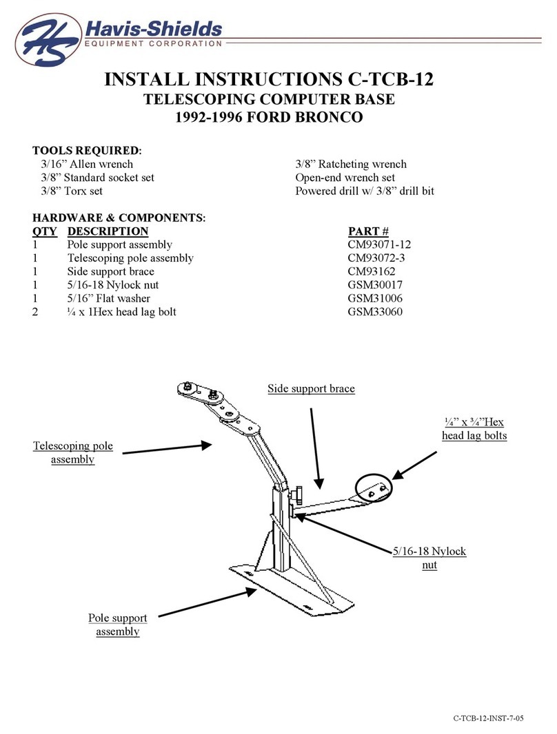 Havis-Shields Telescoping Computer Base C-TCB-12 Configuration guide