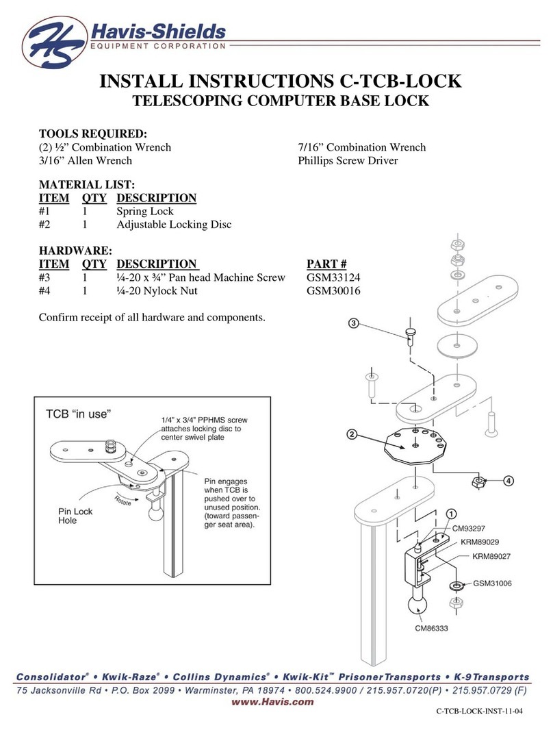 Havis-Shields Telescoping Computer Base Lock C-TCB-LOCK Install instructions