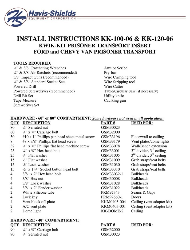 Havis-Shields Kwik-Kit KK-100-06 Configuration guide