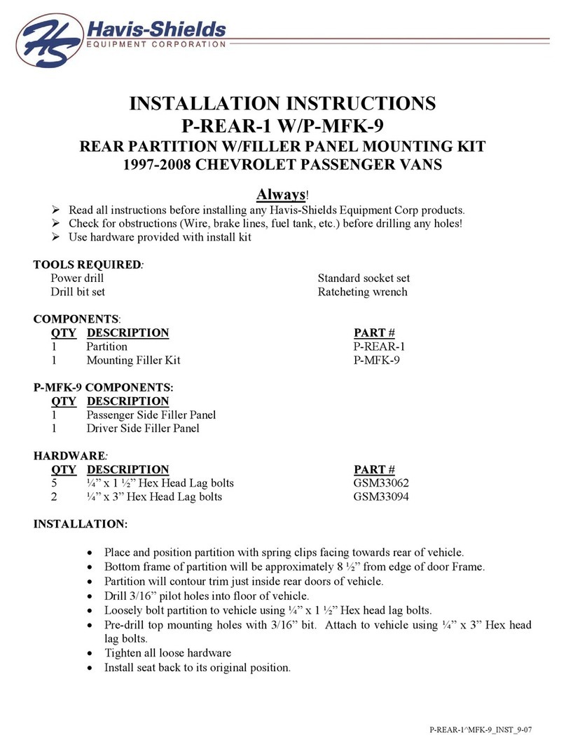 Havis-Shields P-MFK-9 installation instructions