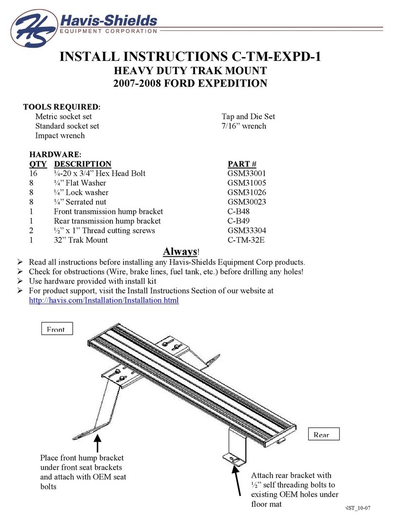 Havis-Shields Heavy Duty Trak Mount 2007-2008 Ford Expedition... Install instructions